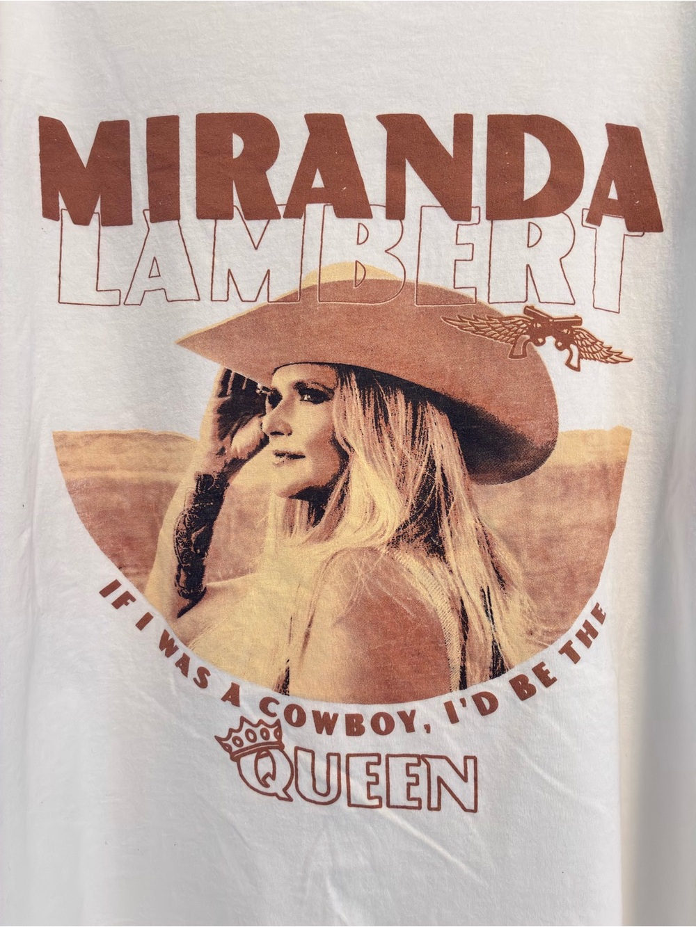 Miranda Lambert "If I Was A Cowboy, I'd Be The Queen" T-Shirt White Size XL - Picture 2 of 7